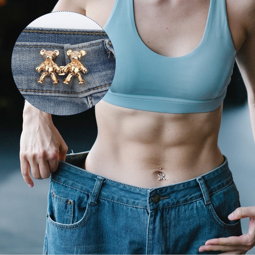 Gold Bear Jean Waist Tightener Resizing Device Detachable Buckle